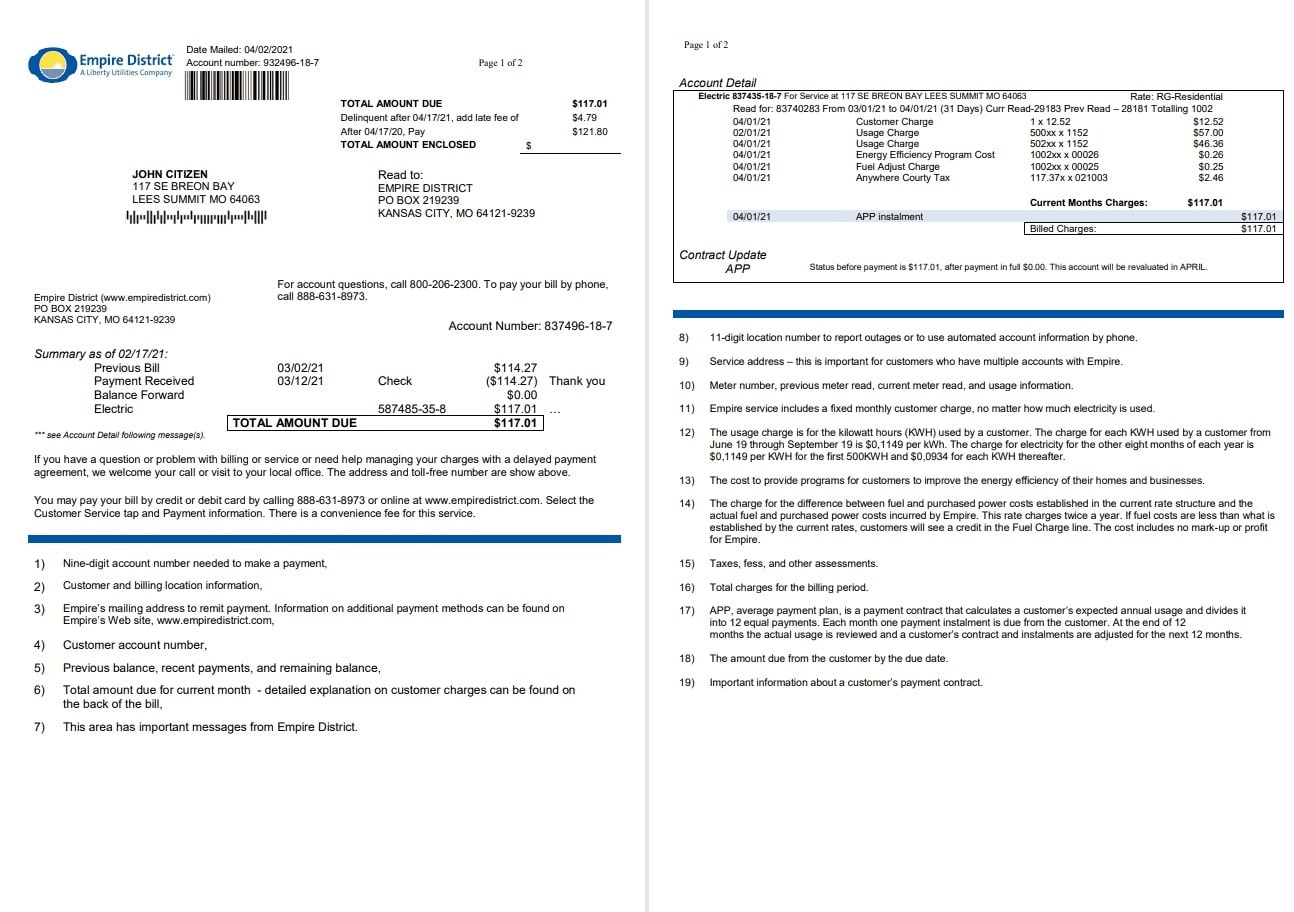  Minol USA business utility bill 